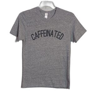 CAFFEINATED Gray Graphic Tee Adult L